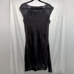Komarov Crinkle Sheer Slip Midi  Dress. Ladies side L